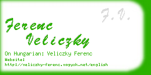 ferenc veliczky business card